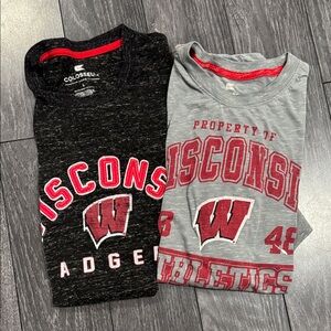 2 Colosseum Men’s Wisconsin Badgers Tees - Black & Gray L